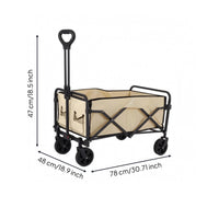 Foldable Wagon Swivel Wheels Collapsible Wagon Compact Fold for Picnics, Outings