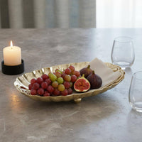 Decorative Oval Tray Shallow Oval Metal Tray Polished Finish