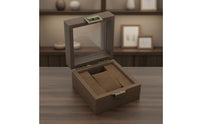 Vintage Watch Display Box Particle-Resistant Wooden Watch Box Cushioned Wristwatch Holder Elegant Design Soft Interior Lining
