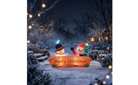 Santa Inflatable with LED Lights Outdoor Inflatable Snowman and Santa Christmas Yard Decoration with Lights Festive Magical