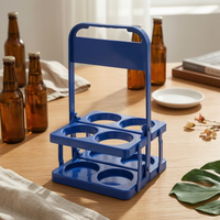 4 Bottle Foldable Beer Rack Foldable Folding Bottle Carrier Sturdy for Party