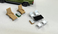 1:64 Simulation Outdoor Table and Chairs Simulation Beach Chair Scene Accessories