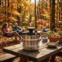 Stainless Steel Mini Pressure Cooker Compact Small Pressure Cooker Space-Saving Pot Portable for Campers, Travelers, Camping, RV, Road Trips
