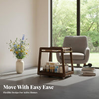 U-shapedd over-Couch Table with Shelves Multi-Functional U-shapedd Rolling Table