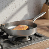 Hammered Titanium Skillet All Cooktop Compatible Uncoated Titanium Pan