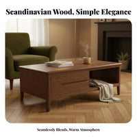 Rectangular Coffee Table with Storage Modern Minimalist Design Rectangular Center Table Nordic Design Stable Framework for Home
