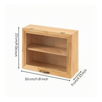 Dustproof Desktop Display Case Heavy-Duty Display Case with Doors Vintage Tabletop Cabinet Adjustable for Hobbyists, Bedroom, Office
