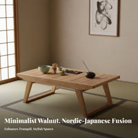 Japanese aesthetic Tea Table Hardwood Wood Construction foldable Floor Table