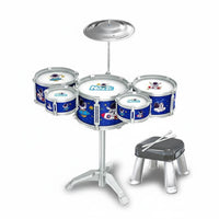 Children's Drum Set with cymbals Musical Drum Toy Set with Stool Interactive Instrument for Preschoolers