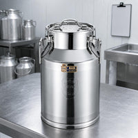 Sealed Stainless Steel Barrel Carrying Handle Stainless Steel Storage Barrel Rounded Base