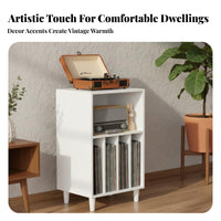 Vinyl Record Storage Cabinet Multifunctional Album Organizer Console Bookshelf Display Stand Particle Board Suitable for Music Lovers Living Room Bedroom Study