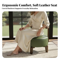 rotate Wooden Stool Light Luxury Design Upholstered Low Stool sturdy Wood Seat