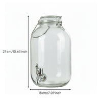 Glass Jar with Spigot Easy Assembly Large Drink Dispenser with Tap Aged Appearance Design Glass Spigot Dispenser for Parties, Weddings