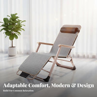 Foldable Chaise Lounge Space-Saving Adjustable Folding Cot Lay-Flat Capability