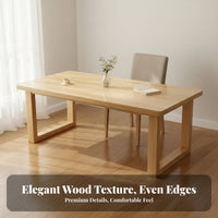 Solid Wood Dining Table Rectangle Kitchen Table Rustic Farmhouse Table Large Study Table Suitable for Family Meals Home Workspace Living Room
