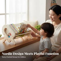 Front-Facing young child book rack Sturdy Construction Desktop Shelf Cute Design