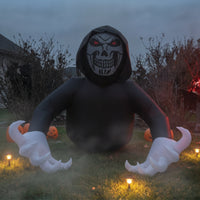 Inflatable Grim Reaper Outdoor Inflatable Reaper with Hood Halloween Decor Scary Decoration Spooky for Homeowners, Yard, Lawn