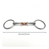 Copper-Jointed Horse Bit with Three-Piece Mouthpiece Polished Bit with Oval Rings Gentle Tack Comfortable for Everyday Riding