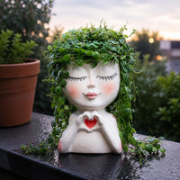 Cartoon Figure Planter Decorative Resin Flower Pot Easy to Maintain
