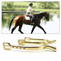 Crystal-Decorated Metal Spurs in Gold or Silver, Model SP6107ZR, for Riding