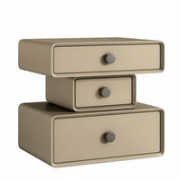 Round End Table with Drawer Minimalist and design Nightstand Space-Saving for Renters