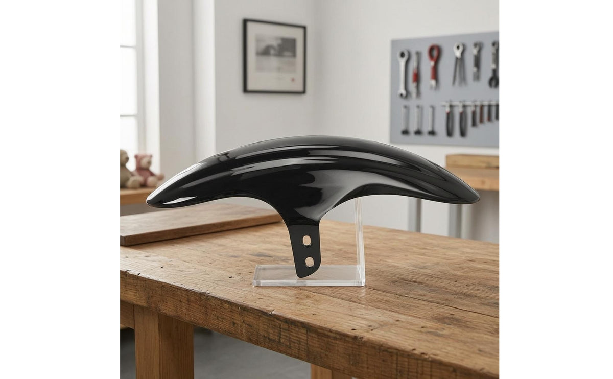 Glossy Black Motorcycle Front Mudguard Slimline Front Wheel Mudguard ABS Plastic Motorcycle Mudguard Pre-Drilled for Motorcyclists