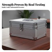 Heavy Duty Lockable Money Box Lightweight Lockable Storage Box Reinforced Corners Metal Document Case Soft Interior Lining for Business Owners, Professionals, Office, Retail Retail Outlet, Workshop, Worksites