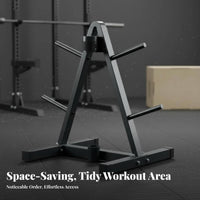Barbell and Plate Storage Rack Space Saving Barbell and Weight Disc Holder Heavy Duty Vertical Weight Stand for Personal Trainers, Fitness Studio
