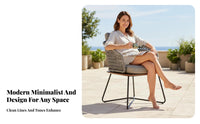 4 Pieces Waterresistant 4-Piece Woven Seating Set sun-resistant Outdoor Furnishings UV-Resistant Conversation Group Comfortable seat pads for Homeowners, Business Owners, Garden, Balcony, Terrace, rearyard