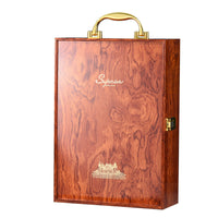 Wooden Wine Gift Box for Single or Double Bottles, with Polka Dot Paper Bag, Wholesale