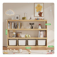 Child S Toy Storage Cabinet Shelf Organizer Solid Wood Construction Child-friendly Design Wooden Cubby Spacious Bins Suitable for Toddlers Infants Playroom Bedroom Home Decoration