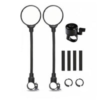 360 Rotation Bike Mirror  Set Shockproof Adjustable Bike Back View Mirror Kit  Scratch Resistant Lens for Commuters
