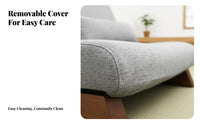 Reclining Floor Lounger Ergonomic Design Adjustable Woven Mat Recliner with Ottoman Armless Removable Cover for Students