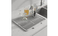 Heat Resistant Sloped Draining Tray Easy to Clean Silicone Dish Drying Mat Multi-Purpose Kitchen Counter Draining Pad for Bar