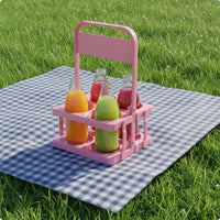 4 Bottle Foldable Beer Rack Foldable Folding Bottle Carrier Sturdy for Party