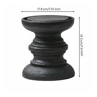 Black Wood Candle Holder Gift Idea Wood Grain Candlestick Stable Base Rustic Pillar Candle Holder for Hotel, Restaurant