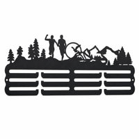 Slotted Wall-Mounted Medal Display Rack Ornamental Silhouette Medal Hanger Rack