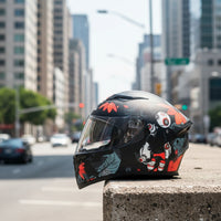 DOT Approved Full-Coverage Headgear | Aerodynamic with Visor, for Street Riding