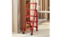 Anti-Wobble Foldable Ladder Compact Folding Ladder Freestanding Step Stool with Wide Steps Space-Saving for Homeowners, Seniors, Kitchen, Closet Organization, Home Storage