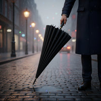Water-Repellent Automatic Long Umbrella Windproof Umbrella with 24 Ribs Long-Lasting Straight for Business Professionals