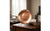 Glass Plate with Stand Round Decorative Plate Tabletop Decor for Shelf