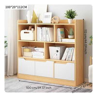 Adjustable Width Bookcase Expandable Bookshelf Display Rack Tall Organizer Shelf with Multi-tier Storage Space-saving Wood Material Suitable for Living Room Bedroom Home Office Apartments Dorms