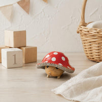 Hedgehog Under Toadstool Cap Spotted Toadstool Hedgehog Figurine Textured
