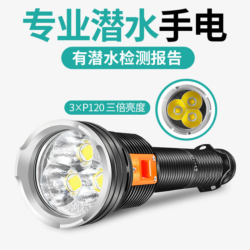 Hana QS39 Professional Diving Flashlight, 3500 Lumens, IP68, Rechargeable