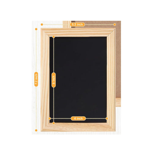2 Pieces Wood Frame Mini Chalkboard Reusable Message Board Rustic Design
