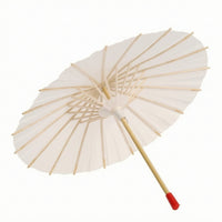 Traditional Paper Umbrella with Bamboo Frame White Blank Paper Umbrella Customizable Bamboo Sun Shade Unpainted for Artists