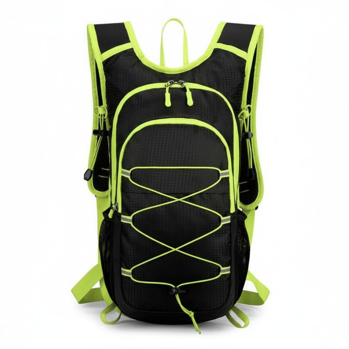 Multi-Pocket Design Cycling Backpack Multiple Pockets Hiking Daypack Reflective Strips Lightweight Sports Rucksack Leak-Proof for Hikers, Travel