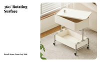 3-Tier Rolling Shelf with Tabletop Lockable Wheels Side Table Space Saving