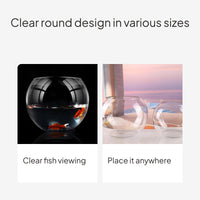 Large Round Glass Fish Bowl, Thickened Desktop Habitat