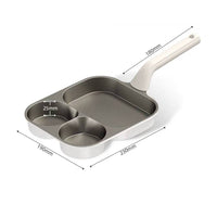 Titanium Ceramic 3-Section Breakfast Pan Non-Stick Coating 3 Section Frying Pan Easy to Clean for Busy Professionals, Students, Dorm Rooms